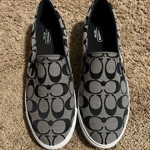 Coach Black and Gray Chrissy Outline Sneaker